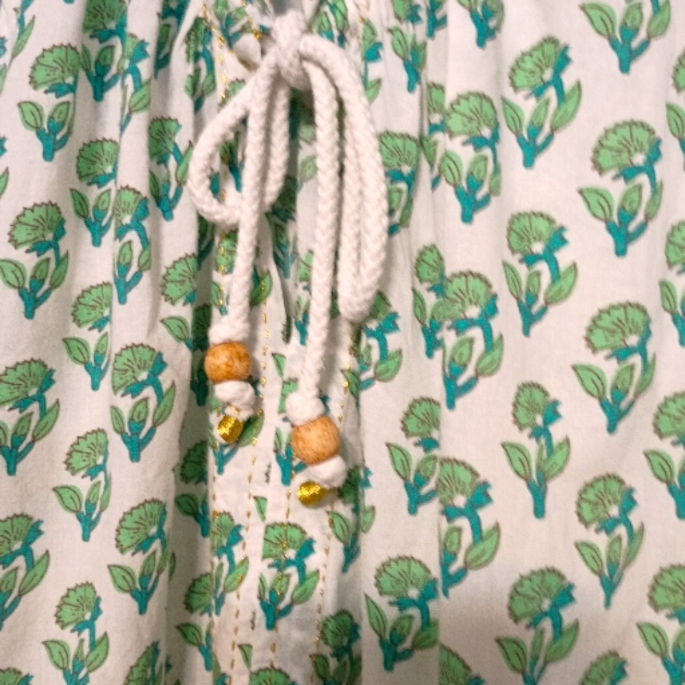 Chelsea & Theodore -Green and Whitew Patterned Sleeveless Dress - Size 2X/2T - Picture 5 of 7